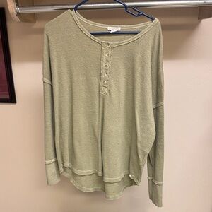 Billabong Olive Green Thermal Henley Top
